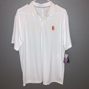 New SC Trojans Nike dri fit white polo shirt